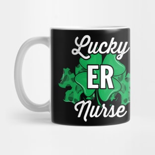 Lucky ER Nurse Shamrock St Paddy's Day Nursing Saint Patrick Mug
